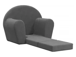 Sofá-cama infantil pelúcia macia antracite PT244517^ Sofá