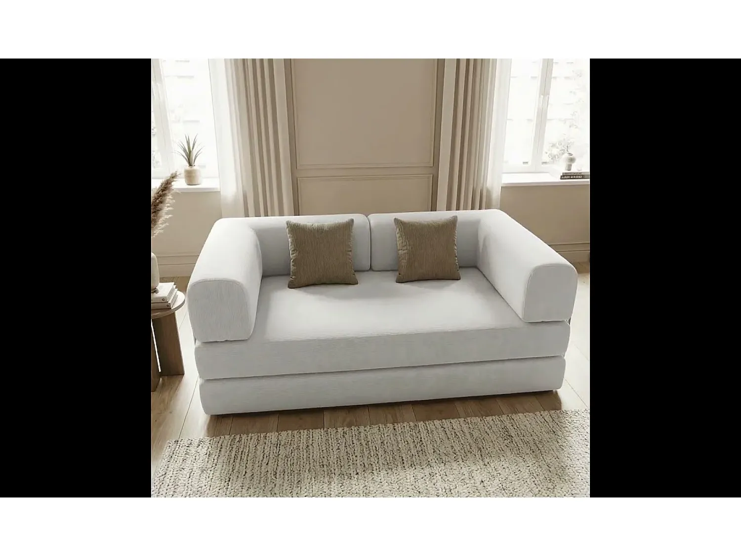 Sofá* Sofá-cama Kaia - branco/marrom Branco sujo