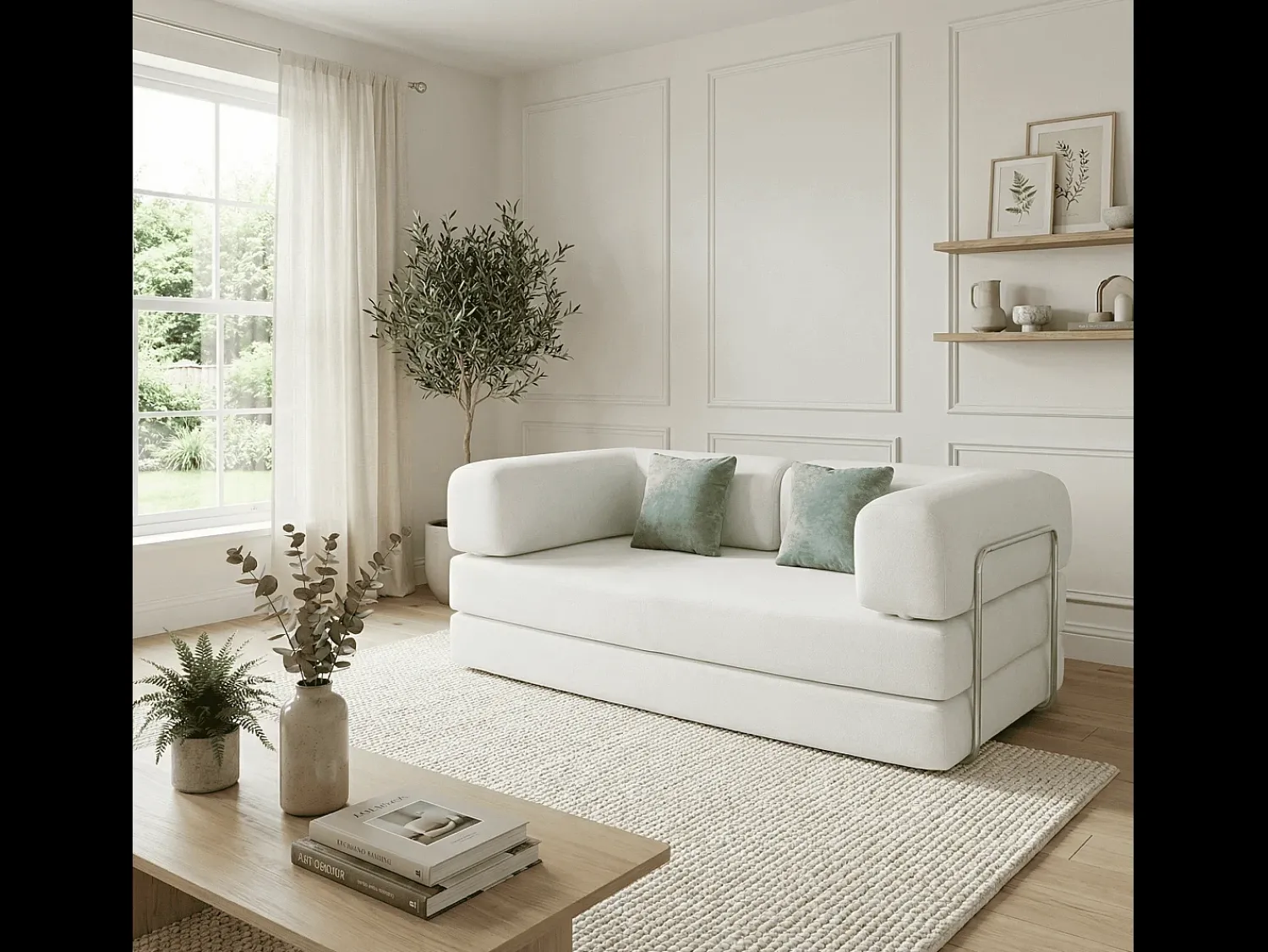 Sale Sofá-cama Kaia - branco/sálvia Branco sujo