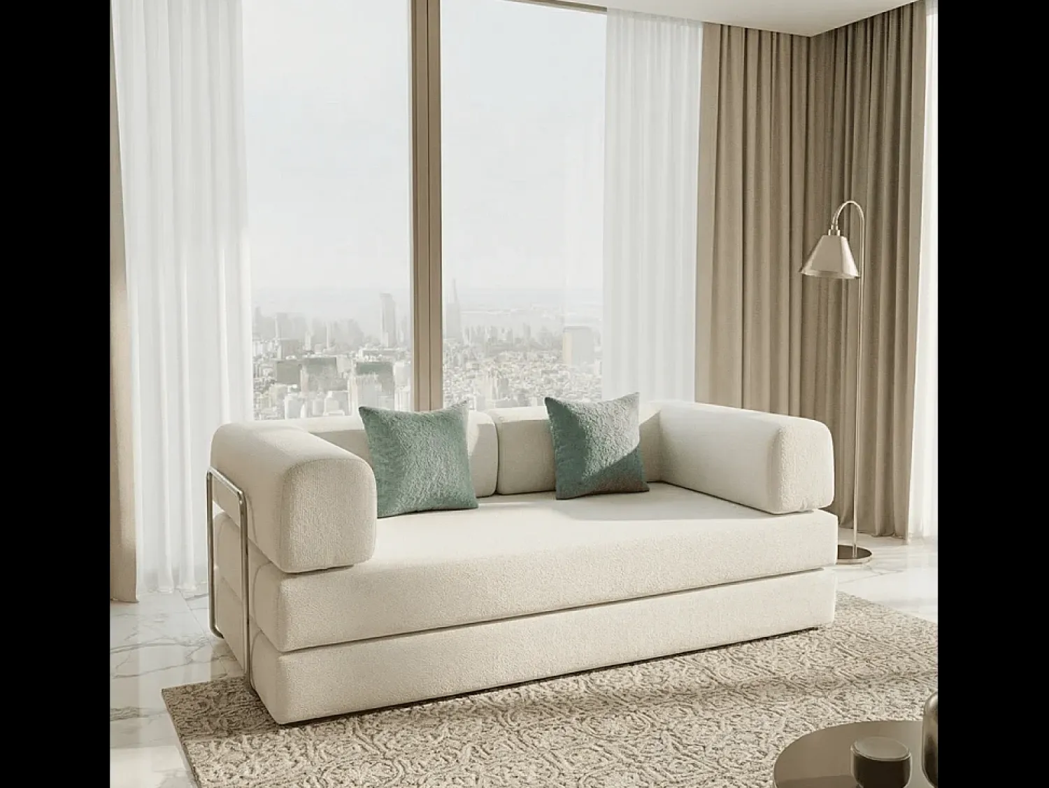 Sale Sofá-cama Kaia - branco/sálvia Branco sujo