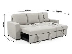 Sofá*Saldosystocks Sofá-cama Luke Chaise Longue 234cm Bege
