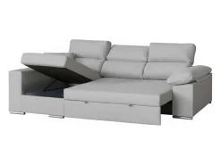 Sale Sofá-cama Milano de 3 lugares com chaise longue à esquerda, cinza claro, 260x98x98 cm Cinzento claro