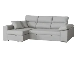 Sale Sofá-cama Milano de 3 lugares com chaise longue à esquerda, cinza claro, 260x98x98 cm Cinzento claro