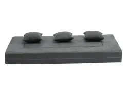 Discount Sofá-cama Moderno, SucceBuy 3 em 1 Sofá-cama Dobrável com 3 Almofadas para Cama de Solteiro Cinza Escuro Cinzento