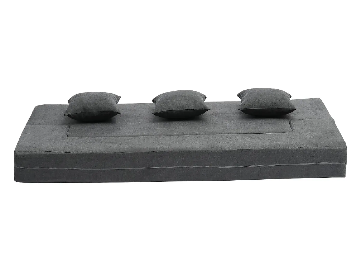Discount Sofá-cama Moderno, SucceBuy 3 em 1 Sofá-cama Dobrável com 3 Almofadas para Cama de Solteiro Cinza Escuro Cinzento