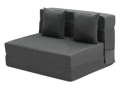 Sofá-cama Moderno, SucceBuy Sofá-cama Dobrável 3 em 1 com 2 Almofadas Twin -escuro^ Sofá