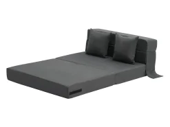 Sofá-cama Moderno, SucceBuy Sofá-cama Dobrável 3 em 1 com 2 Almofadas Twin -escuro^ Sofá