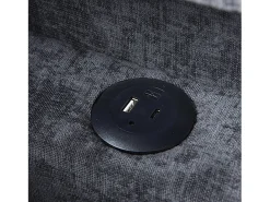 New ModernLuxe Sofá-cama multifuncional - encosto ajustável - braços com faixas luminosas LED - Porta USB/Type-C - Cinza Claro Cinzento claro