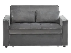 Discount KOMHTOM Sofá-cama multifuncional com função de dormir, sofá-cama com suporte para copos e almofadas, cinzento Preto