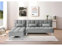 Saldosystocks Sofá-Cama Noelia XL Chaise Longue 234cm Cinza^ Sofá