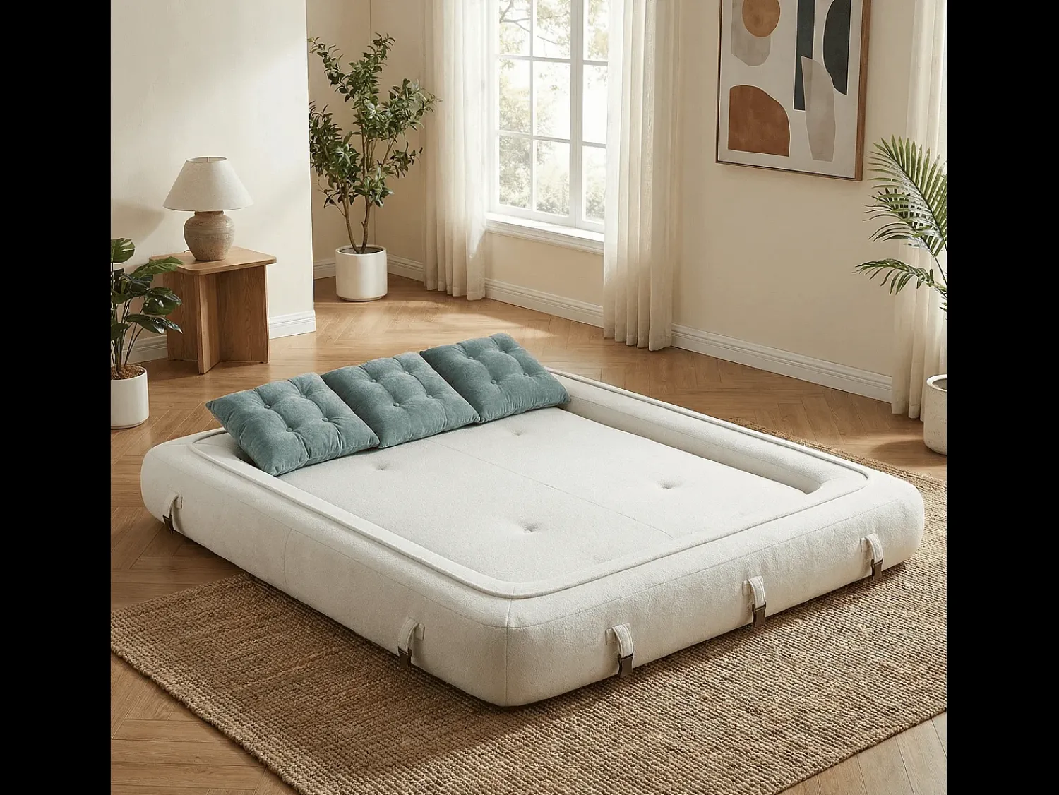 Best Sofá-cama Okoa 2 lugares - branco e sálvia Branco sujo