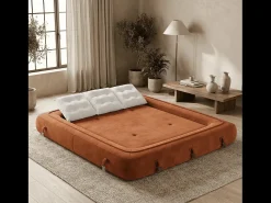 Sofá* Sofá-cama Okoa 2 lugares - laranja branco Cor de laranja