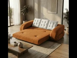 Sofá* Sofá-cama Okoa 2 lugares - laranja branco Cor de laranja