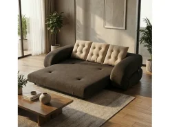 Sofá-cama Okoa 2 lugares - marrom areia^ Sofá