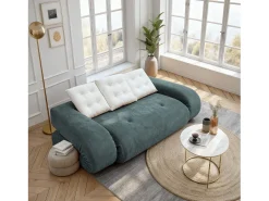 Sofá-cama Okoa 2 lugares - sálvia e branco^ Sofá