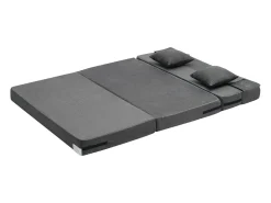 Sofá| Sofá-Cama Plegável SucceBuy, 3 em 1 com 2 Travesseiros, Cinza Escuro, Queen Cinza antracite