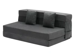 Sofá| Sofá-Cama Plegável SucceBuy, 3 em 1 com 2 Travesseiros, Cinza Escuro, Queen Cinza antracite