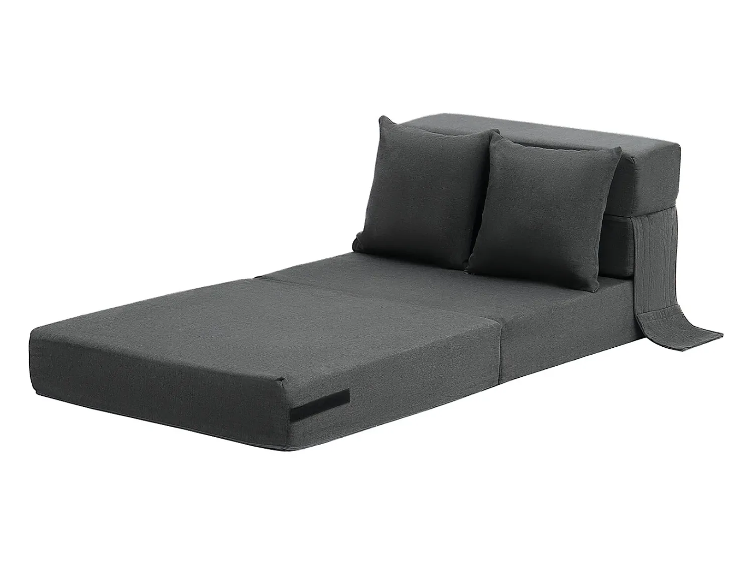 Discount Sofá-Cama Plegável SucceBuy, 3 em 1 Plegável com 2 Travesseiros, Cinza Escuro, Simples Cinza antracite