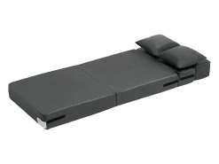 Discount Sofá-Cama Plegável SucceBuy, 3 em 1 Plegável com 2 Travesseiros, Cinza Escuro, Simples Cinza antracite