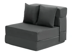 Discount Sofá-Cama Plegável SucceBuy, 3 em 1 Plegável com 2 Travesseiros, Cinza Escuro, Simples Cinza antracite