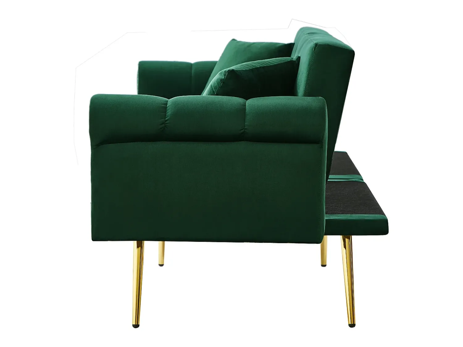 Hauss Spole Sofá-cama reto de 2 lugares em veludo , encosto rebatível em 3 posições - 173x75x70cm^ Sofá