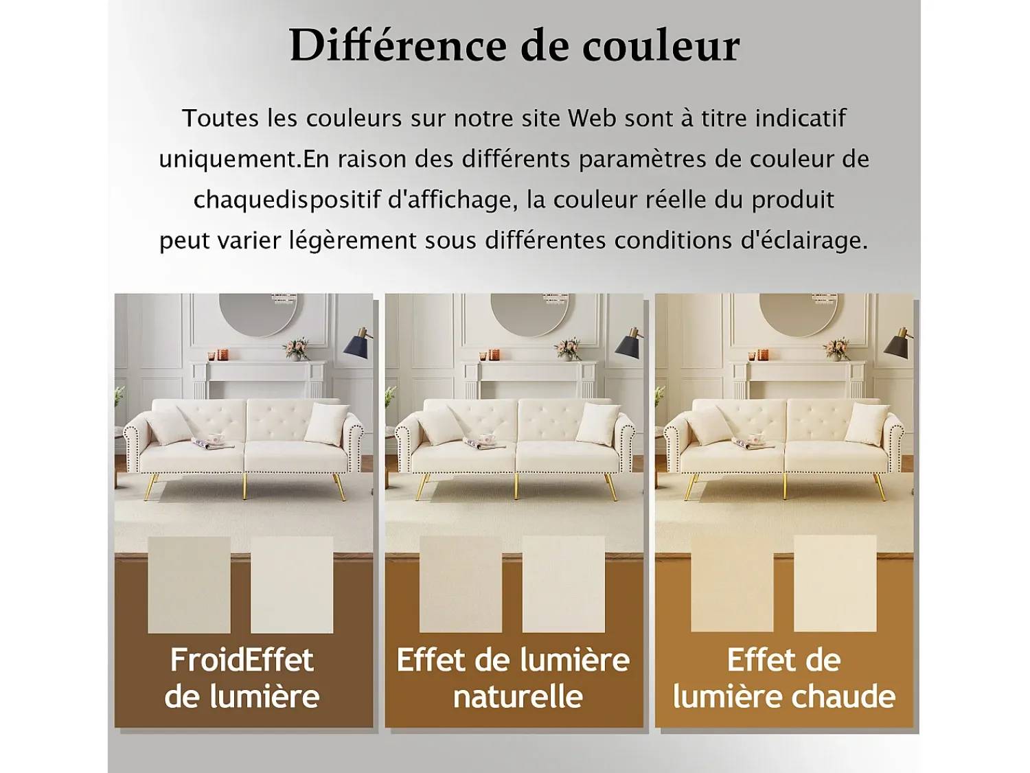 Outlet Hauss Spole Sofá-cama reto de 2 lugares em veludo , encosto rebatível em 3 posições - 173x75x70cm Bege