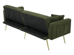 Sofá*Hauss Spole Sofá-cama reto de 2 lugares em sherpa , encosto dobrável em 3 posições - 175x64x72cm Verde