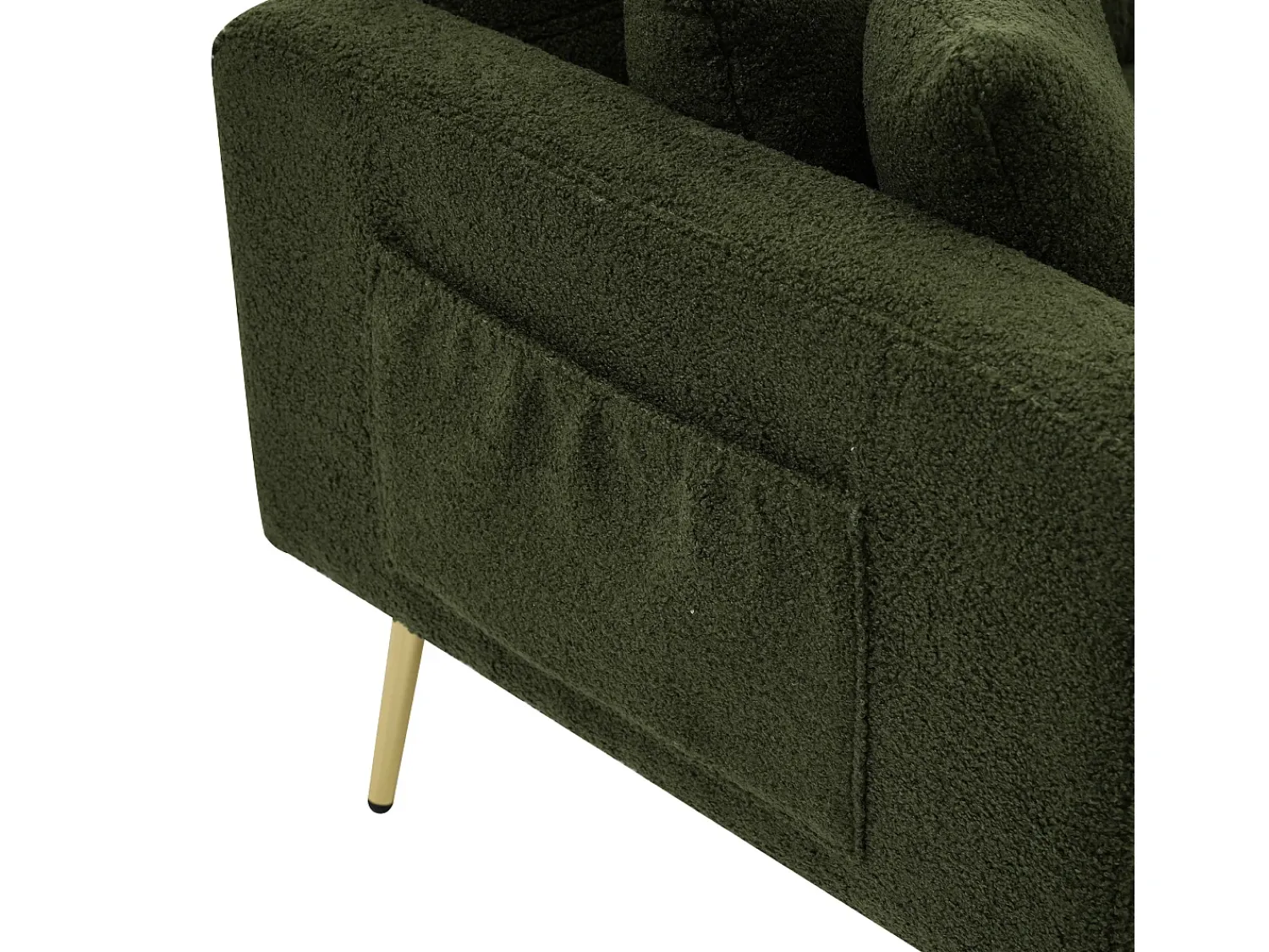Sofá*Hauss Spole Sofá-cama reto de 2 lugares em sherpa , encosto dobrável em 3 posições - 175x64x72cm Verde