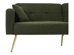 Sofá*Hauss Spole Sofá-cama reto de 2 lugares em sherpa , encosto dobrável em 3 posições - 175x64x72cm Verde