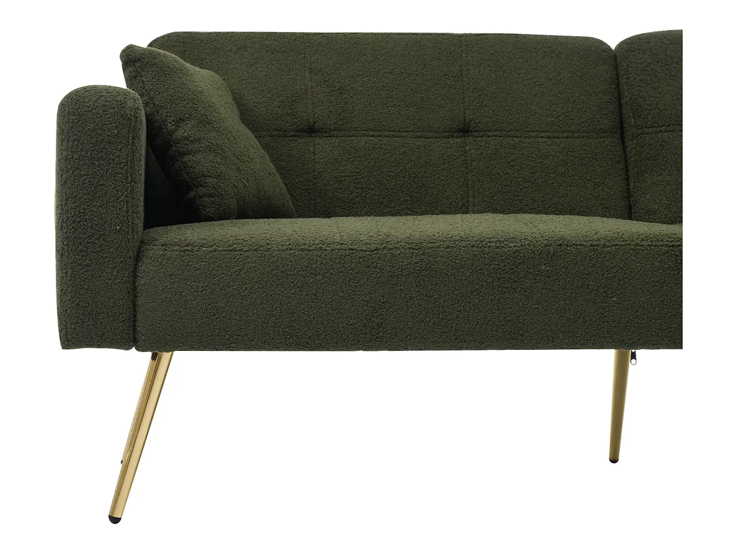 Sofá*Hauss Spole Sofá-cama reto de 2 lugares em sherpa , encosto dobrável em 3 posições - 175x64x72cm Verde