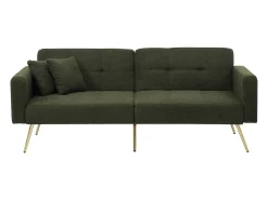 Sofá*Hauss Spole Sofá-cama reto de 2 lugares em sherpa , encosto dobrável em 3 posições - 175x64x72cm Verde