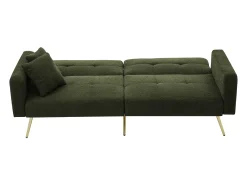 Sofá*Hauss Spole Sofá-cama reto de 2 lugares em sherpa , encosto dobrável em 3 posições - 175x64x72cm Verde
