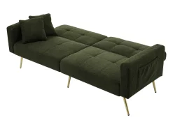 Sofá*Hauss Spole Sofá-cama reto de 2 lugares em sherpa , encosto dobrável em 3 posições - 175x64x72cm Verde