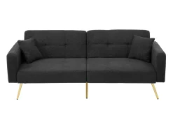 Sofá*Hauss Spole Sofá-cama reto de 2 lugares em sherpa cinza, encosto dobrável em 3 posições - 175x64x72cm Cinzento