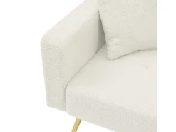 Sofá|Hauss Spole Sofá-cama reto de 2 lugares em sherpa branca, encosto dobrável em 3 posições - 175x64x72cm Branco