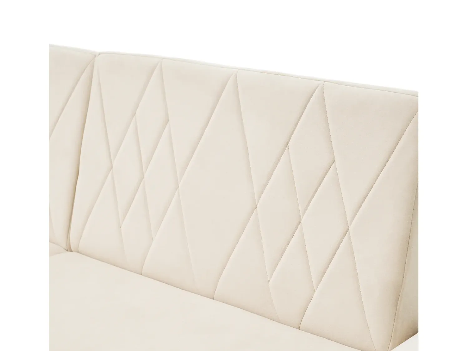 Sofá*Hauss Spole Sofá-cama reto de 2 lugares em veludo , 2 almofadas incluídas - 180x75x82cm Bege