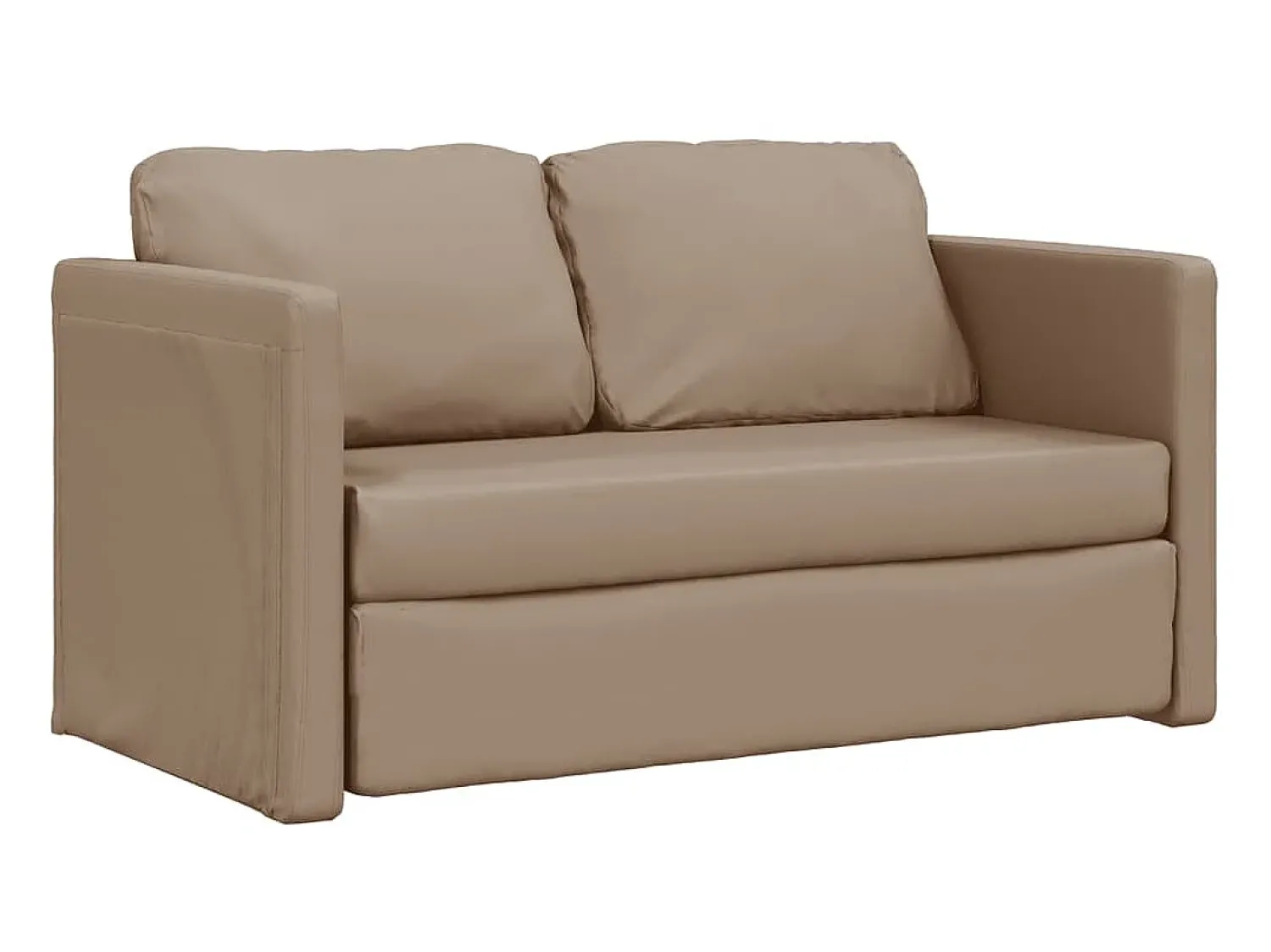 Sofá| Sofá-cama sem pés 112x174x55 cm couro artificial cappuccino PT683121 Castanho