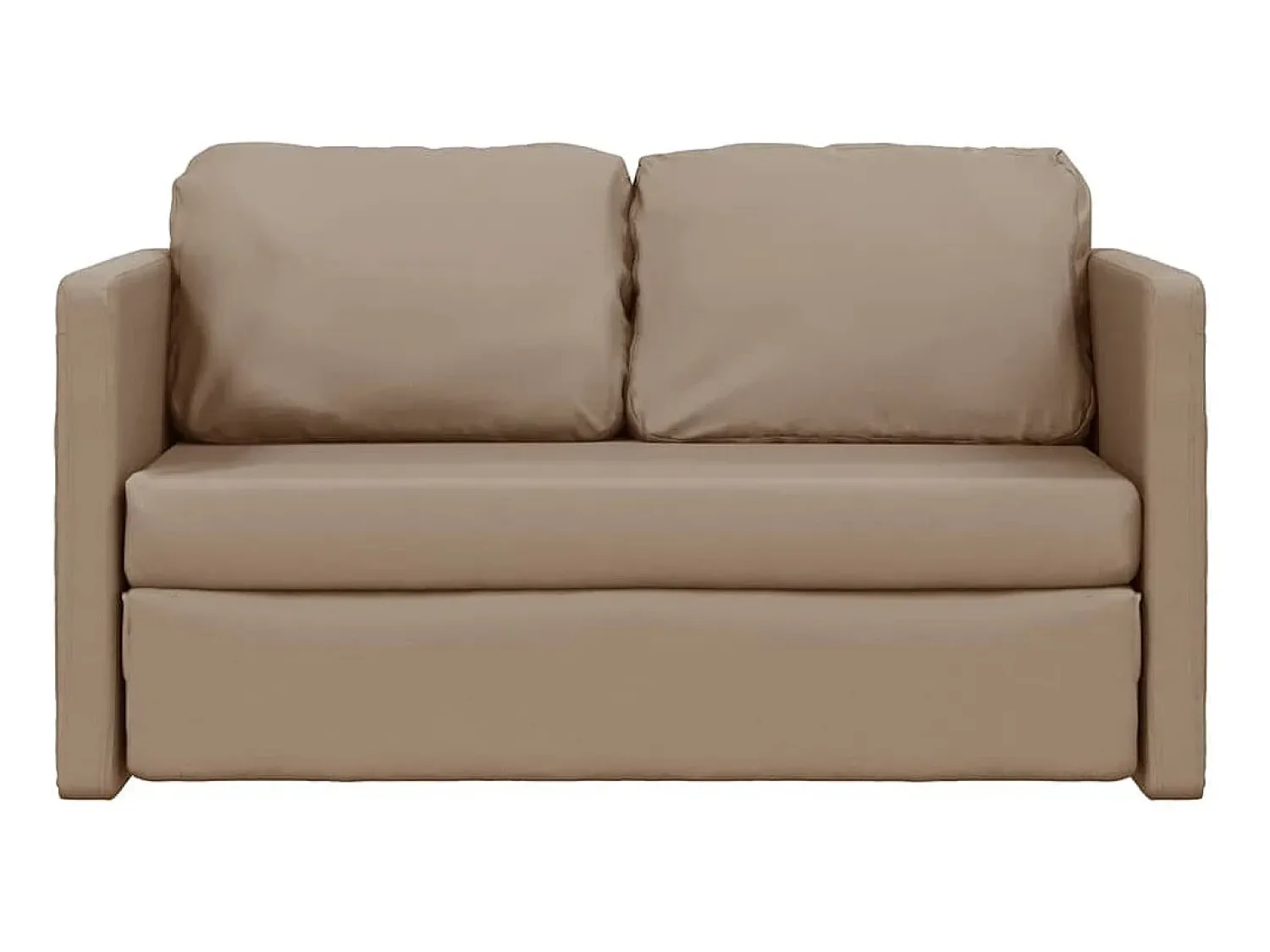 Sofá| Sofá-cama sem pés 112x174x55 cm couro artificial cappuccino PT683121 Castanho