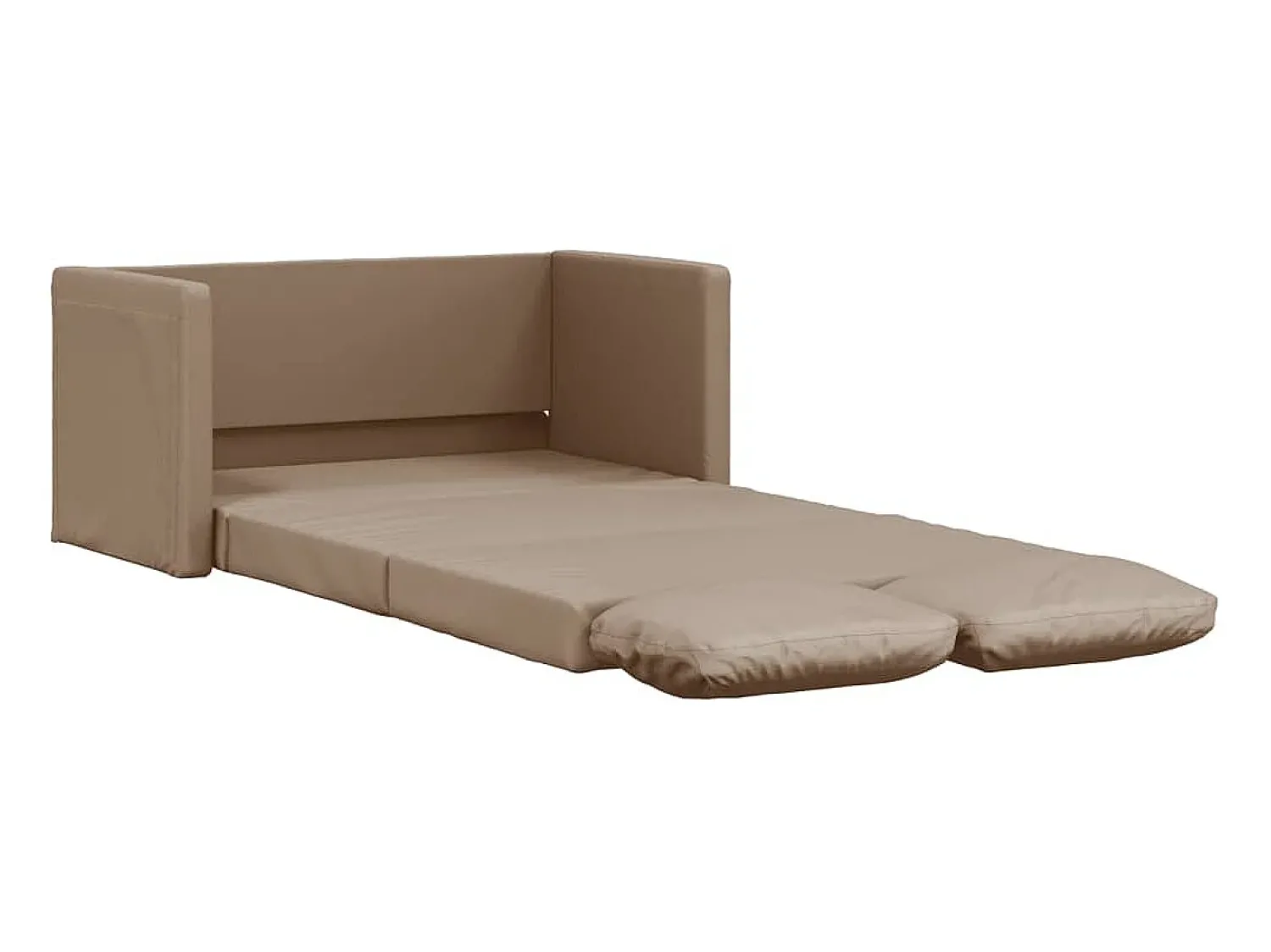 Sofá| Sofá-cama sem pés 112x174x55 cm couro artificial cappuccino PT683121 Castanho