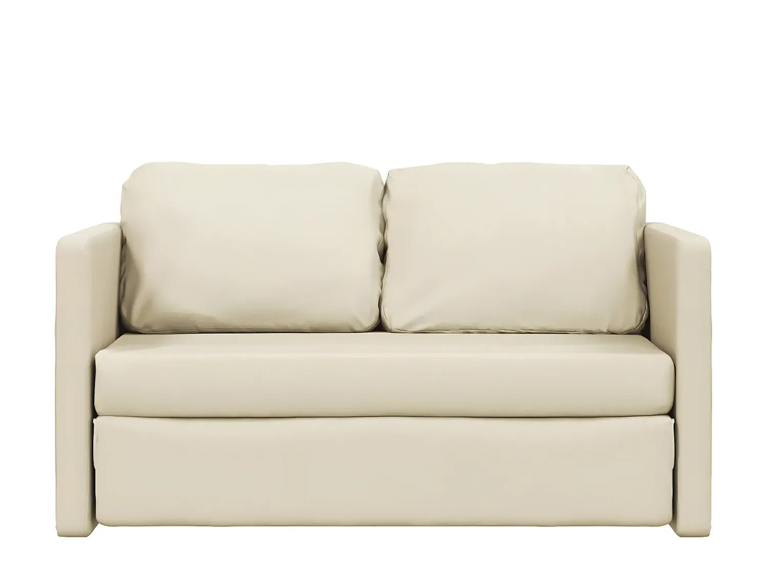 Sofá| Sofá-cama sem pés 112x174x55 cm couro artificial cor PT957341 Creme