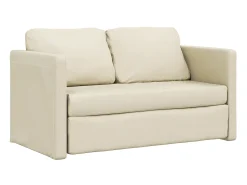 Sofá| Sofá-cama sem pés 112x174x55 cm couro artificial cor PT957341 Creme