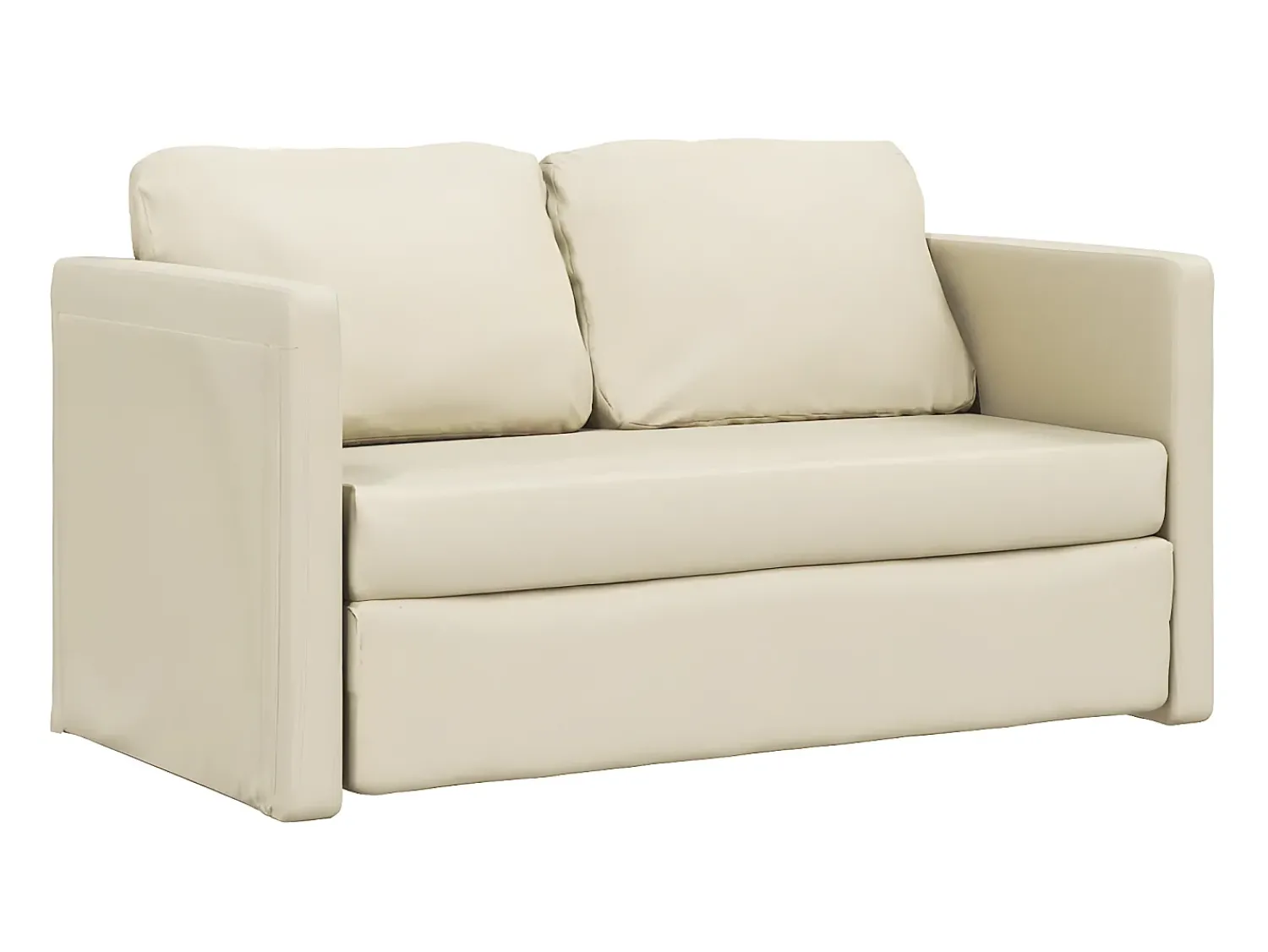 Sofá| Sofá-cama sem pés 112x174x55 cm couro artificial cor PT957341 Creme