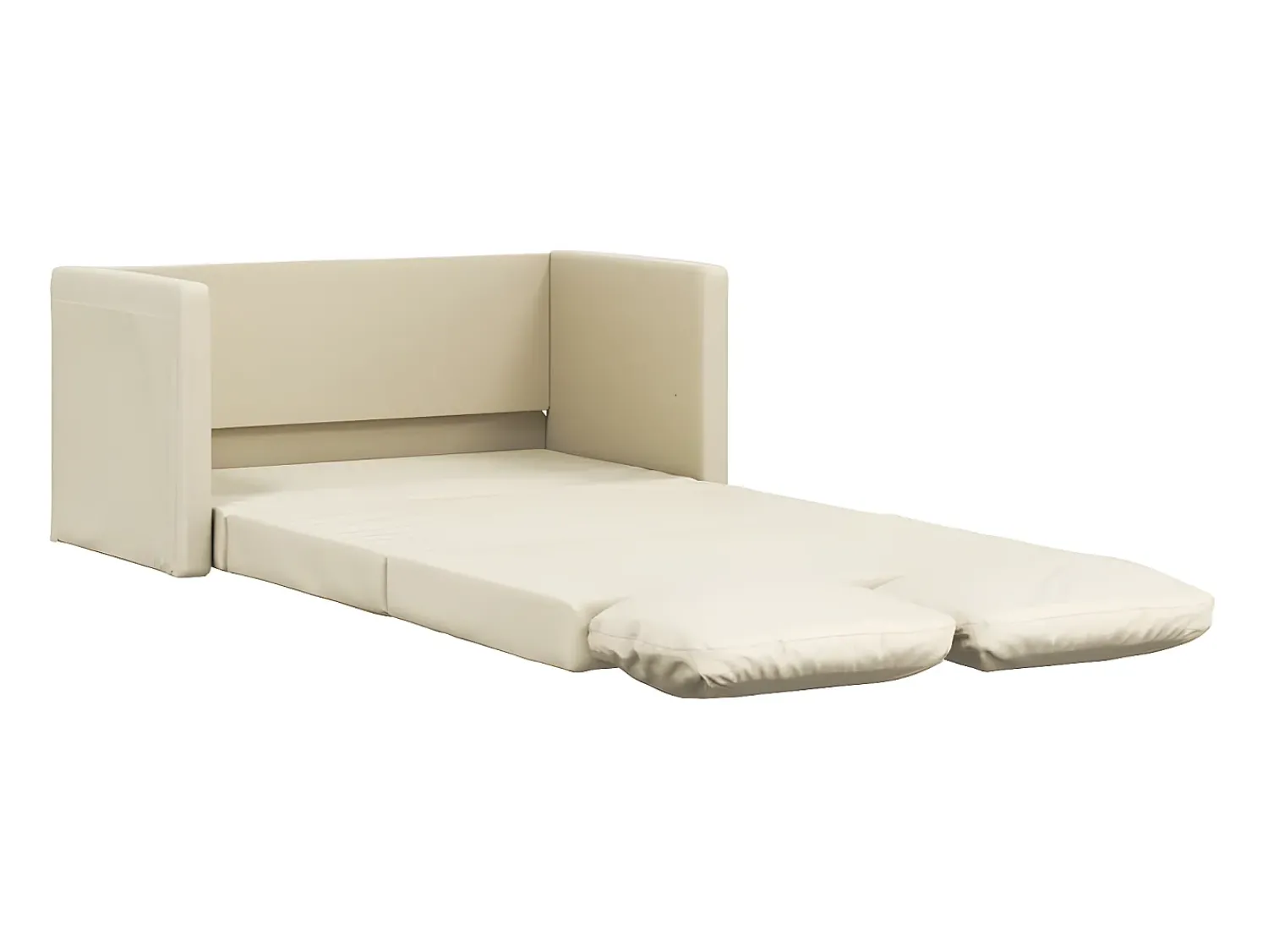 Sofá| Sofá-cama sem pés 112x174x55 cm couro artificial cor PT957341 Creme