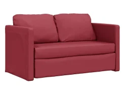 Sofá* Sofá-cama sem pés 112x174x55 cm couro artificial tinto PT774297 Vermelho