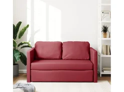 Sofá* Sofá-cama sem pés 112x174x55 cm couro artificial tinto PT774297 Vermelho