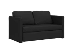 New Sofá-cama sem pés 112x174x55 cm couro artificial PT832379 Preto