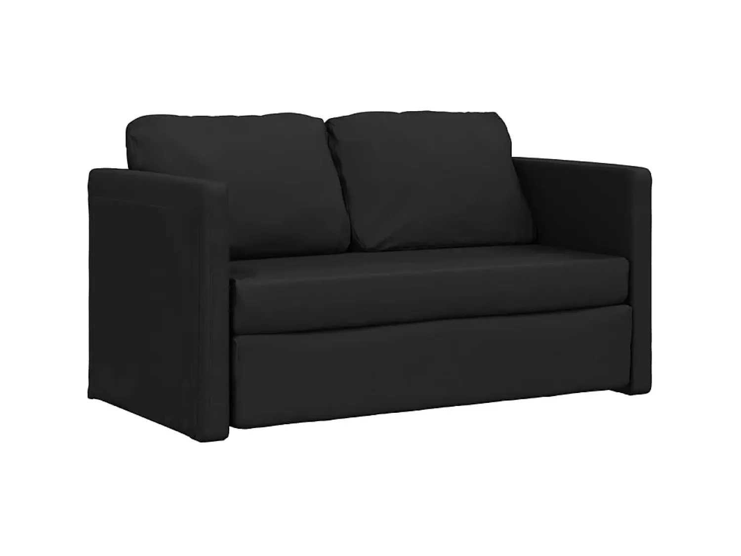 New Sofá-cama sem pés 112x174x55 cm couro artificial PT832379 Preto