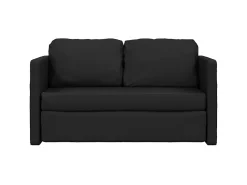 New Sofá-cama sem pés 112x174x55 cm couro artificial PT832379 Preto
