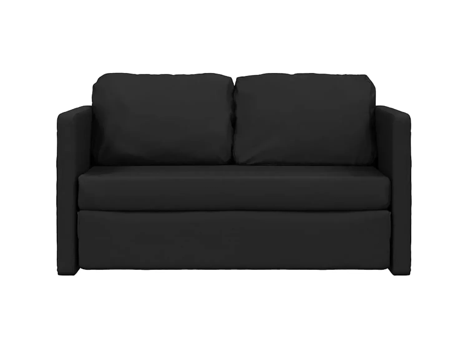 New Sofá-cama sem pés 112x174x55 cm couro artificial PT832379 Preto