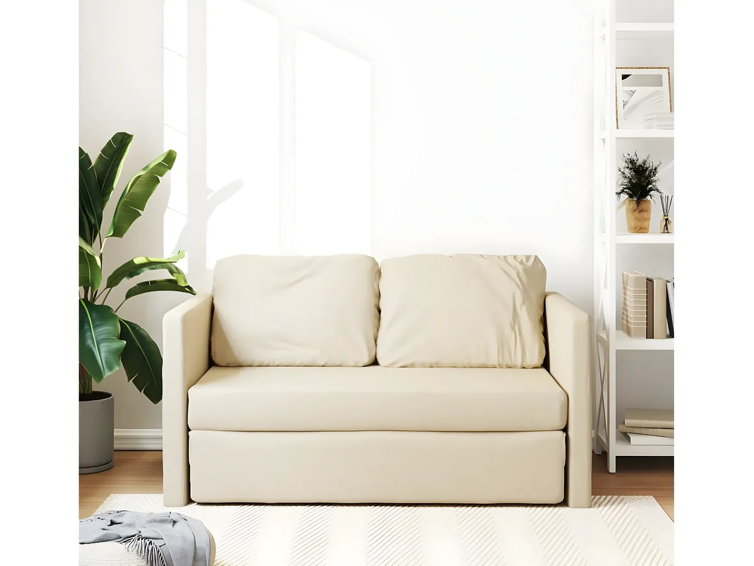 Sofá-cama sem pés 112x174x55 cm tecido cor PT794418^ Sofá